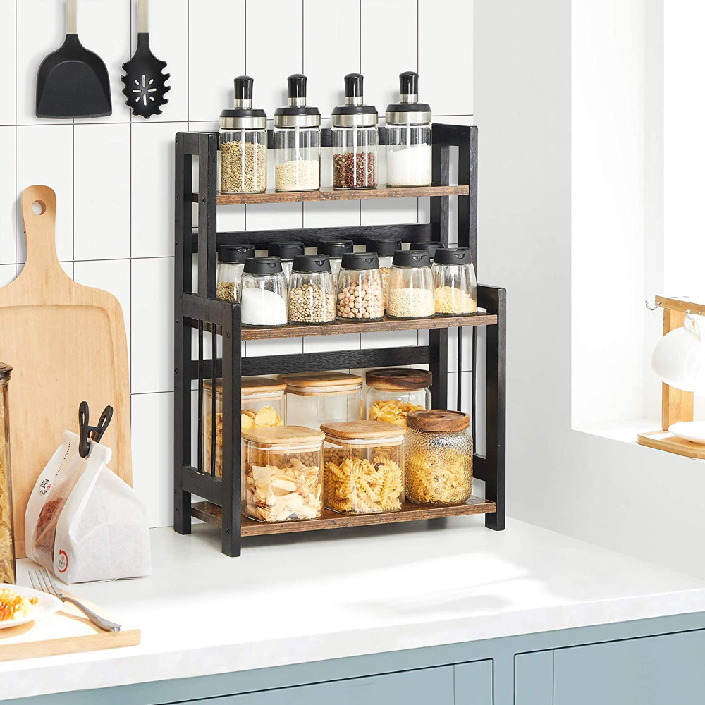 Produktbild för Desktop Storage Rack Black 41x18x53cm