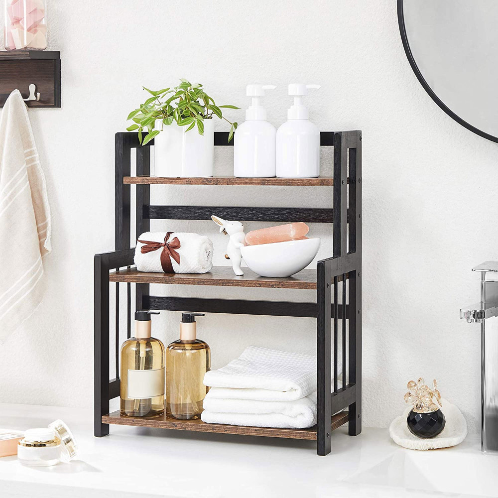 Produktbild för Desktop Storage Rack Black 41x18x53cm