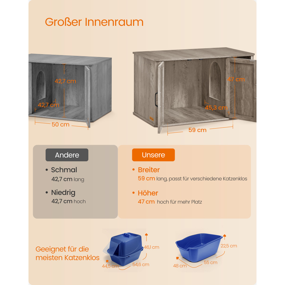 Produktbild för Litter Box Milky Coffee Color 85x49x50cm