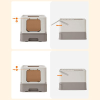 Produktbild för Foldable Pull-out Cat Litter Box Grey 54×43×38cm