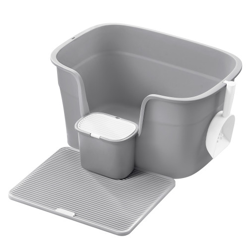 FEANDREA Cat Litter Box Ppt003g01 Grey 75x64x33cm