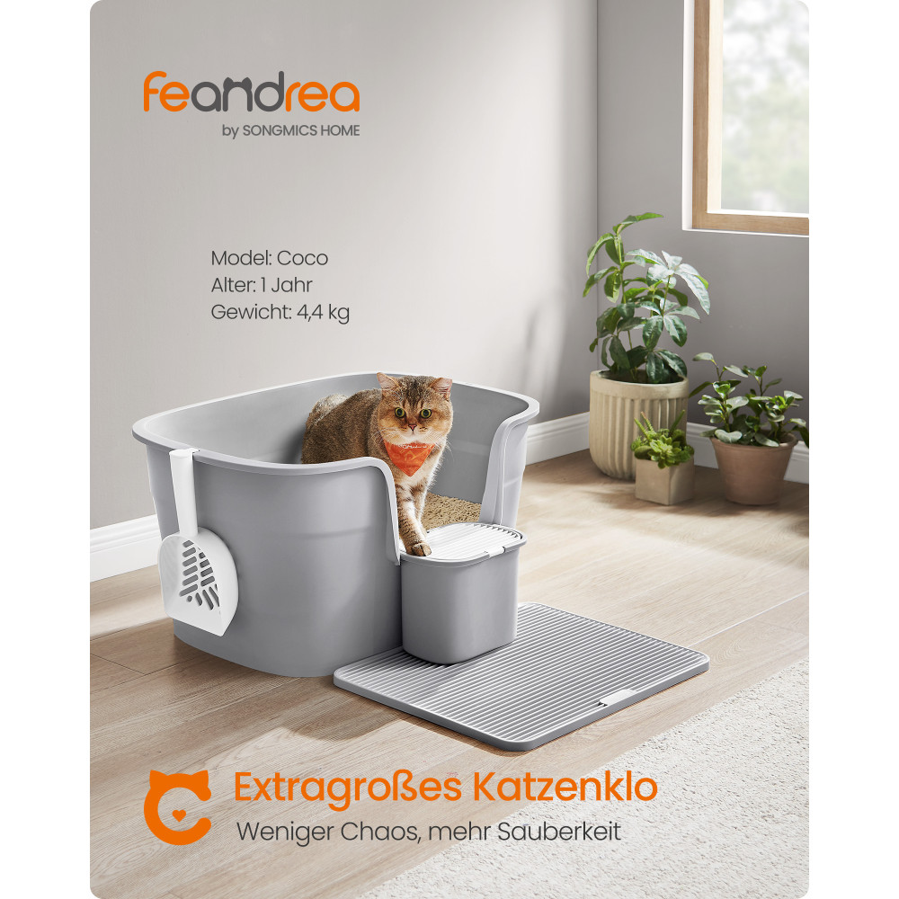 Produktbild för Cat Litter Box Ppt003g01 Grey 75x64x33cm