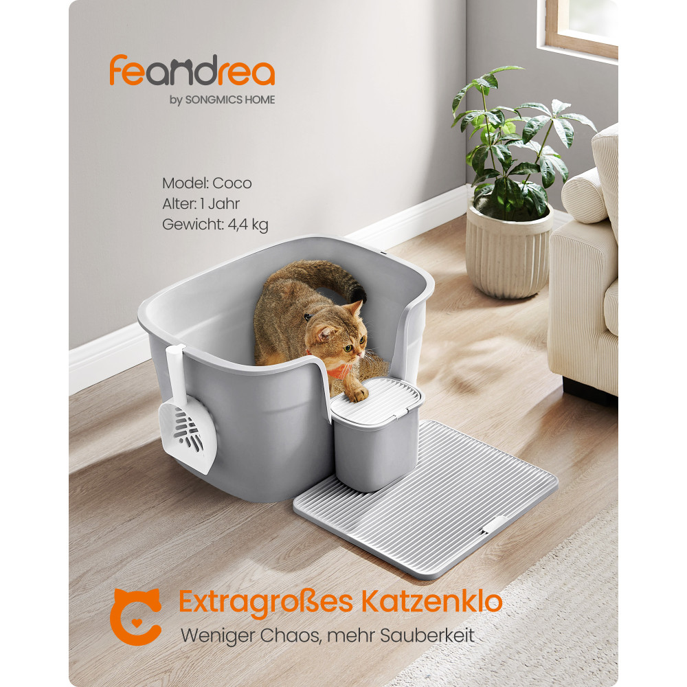 Produktbild för Cat Litter Box Ppt003g01 Grey 75x64x33cm