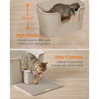 Produktbild för Cat Litter Box With Hide Sides Cappuccino Milky Coffee Color 75x64x33cm