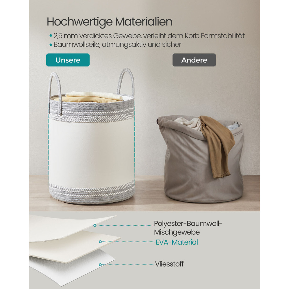 Produktbild för Laundry Baskets Grey 41x41x46cm