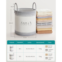 Produktbild för Laundry Baskets Grey 41x41x46cm