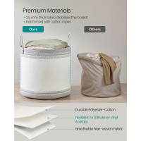 Produktbild för Laundry Hamper 90 L With Lid Handles Drawstring Dove Grey 50x50x46cm