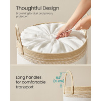 Produktbild för Laundry Hamper 90 L With Lid Handles Drawstring Camel Brown Milky Coffee Color 50x50x46cm