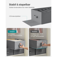 Produktbild för Clothes Drawer Organizer Grey 42x30x17cm