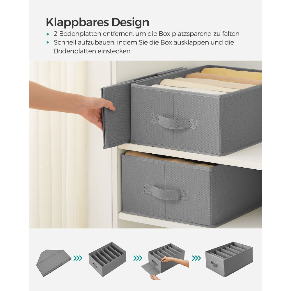 Produktbild för Clothes Drawer Organizer Grey 42x30x17cm