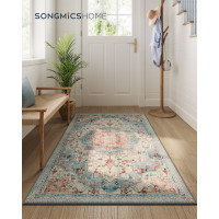 Produktbild för Tar031q01 Vintage Area Rug 3×5 Teal Blue 153x92x0cm