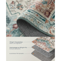Produktbild för Tar031q01 Vintage Area Rug 3×5 Teal Blue 153x92x0cm