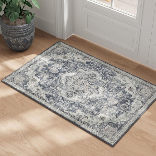 SONGMICS HOME Tar034g01 Vintage Area Rug 2×3 Dove Grey 92x61x0cm