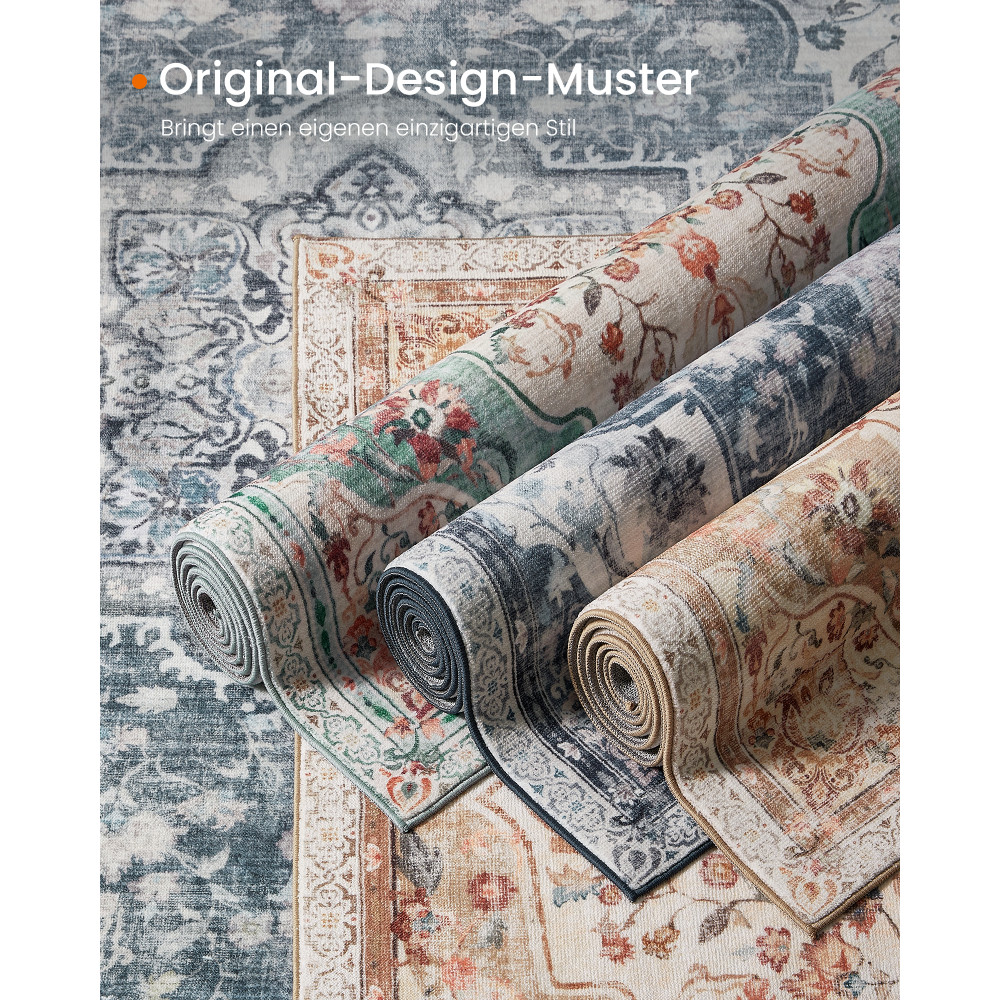 Produktbild för Tar037g01 Vintage Area Rug 80×150cm Dove Grey 150x80x0cm