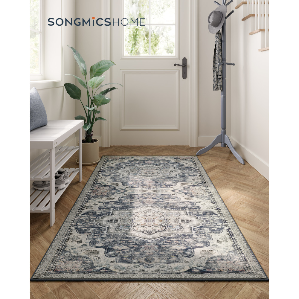 Produktbild för Tar037g01 Vintage Area Rug 80×150cm Dove Grey 150x80x0cm