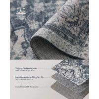 Produktbild för Tar037g01 Vintage Area Rug 80×150cm Dove Grey 150x80x0cm