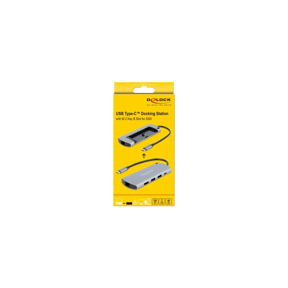 Produktbild för Delock - dockningsstation - USB-C - HDMI - 1GbE