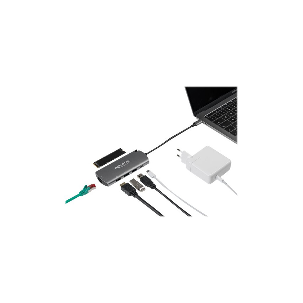Produktbild för Delock - dockningsstation - USB-C - HDMI - 1GbE