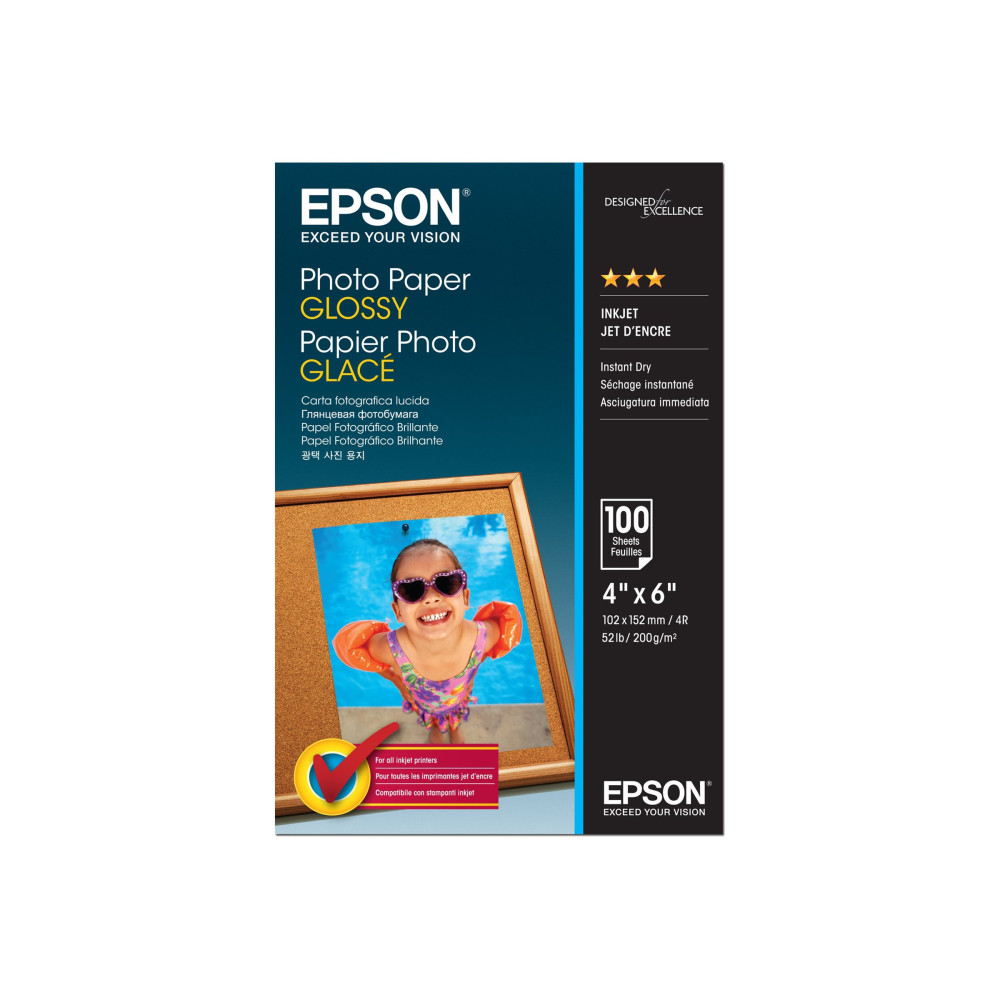 Produktbild för Epson - fotopapper - blank - 100 ark - 102 x 152 mm - 200 g/m²