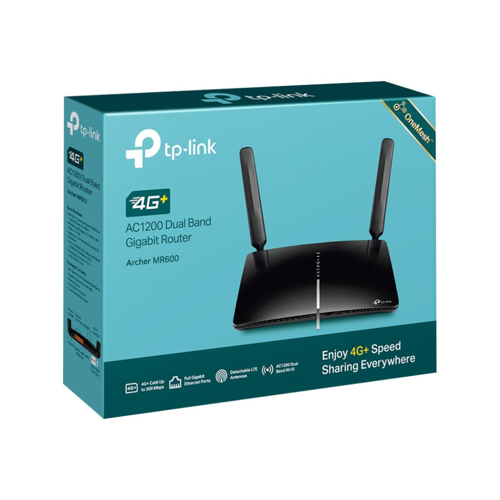 Produktbild för TP-Link Archer MR600 4G+ Cat6 AC1200 Wireless Dual Band - trådlös router - WWAN - Wi-Fi 5 - skrivbordsmodell