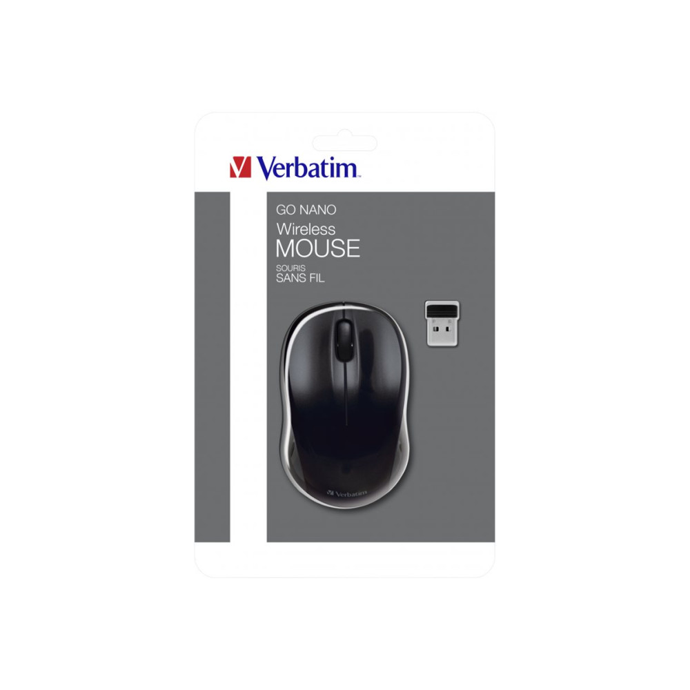 Produktbild för Verbatim Wireless Mouse GO NANO - mus - RF - svart