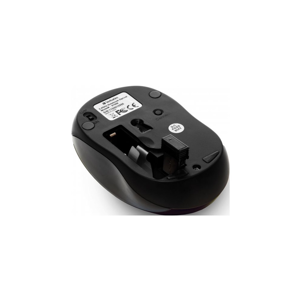 Produktbild för Verbatim Wireless Mouse GO NANO - mus - RF - svart