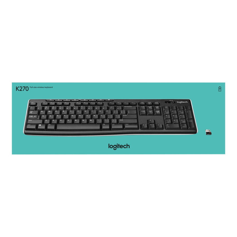 Produktbild för Logitech Wireless Keyboard K270 - tangentbord - belgisk Inmatningsenhet