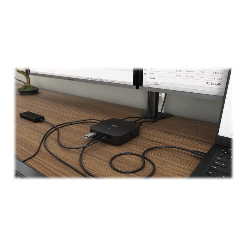 Produktbild för i-Tec USB-C Dual Display Docking Station with Power Delivery - dockningsstation - USB-C / Thunderbolt 3 - 2 x DP - 1GbE