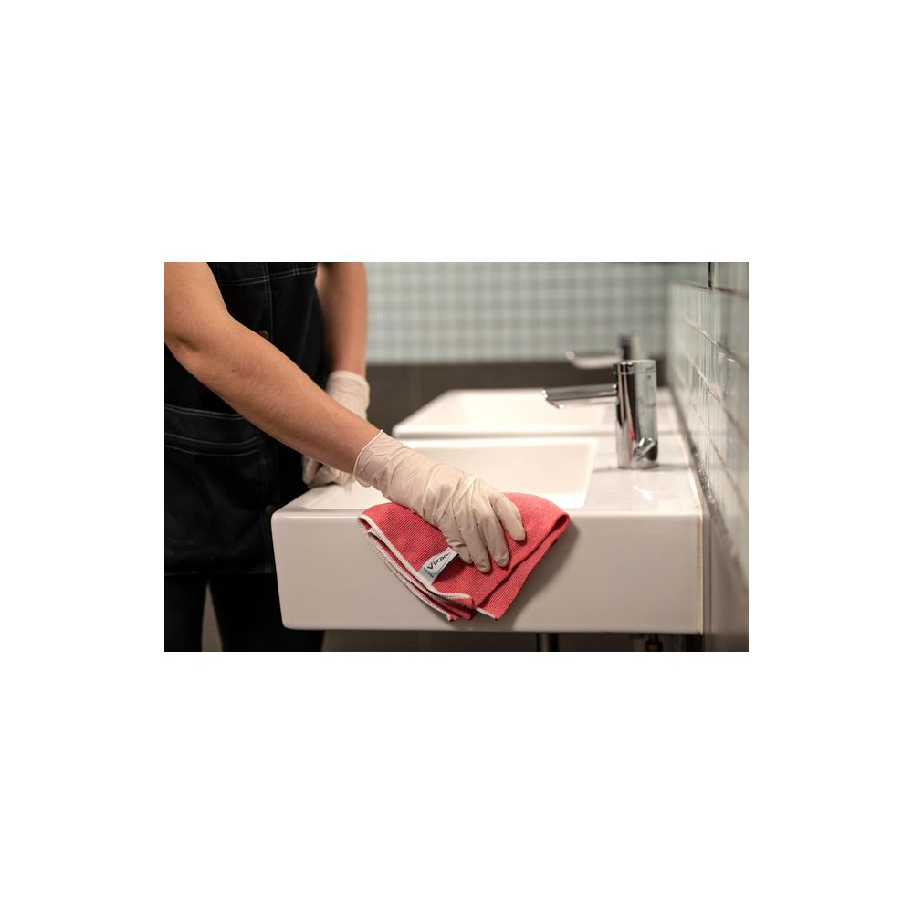 Produktbild för Microfiberduk VIKAN 32x32cm röd 5/fp