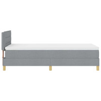 Produktbild för Bäddfjäder med kudde med huvudgavel Ljusgrå 90 x 190 cm tyg