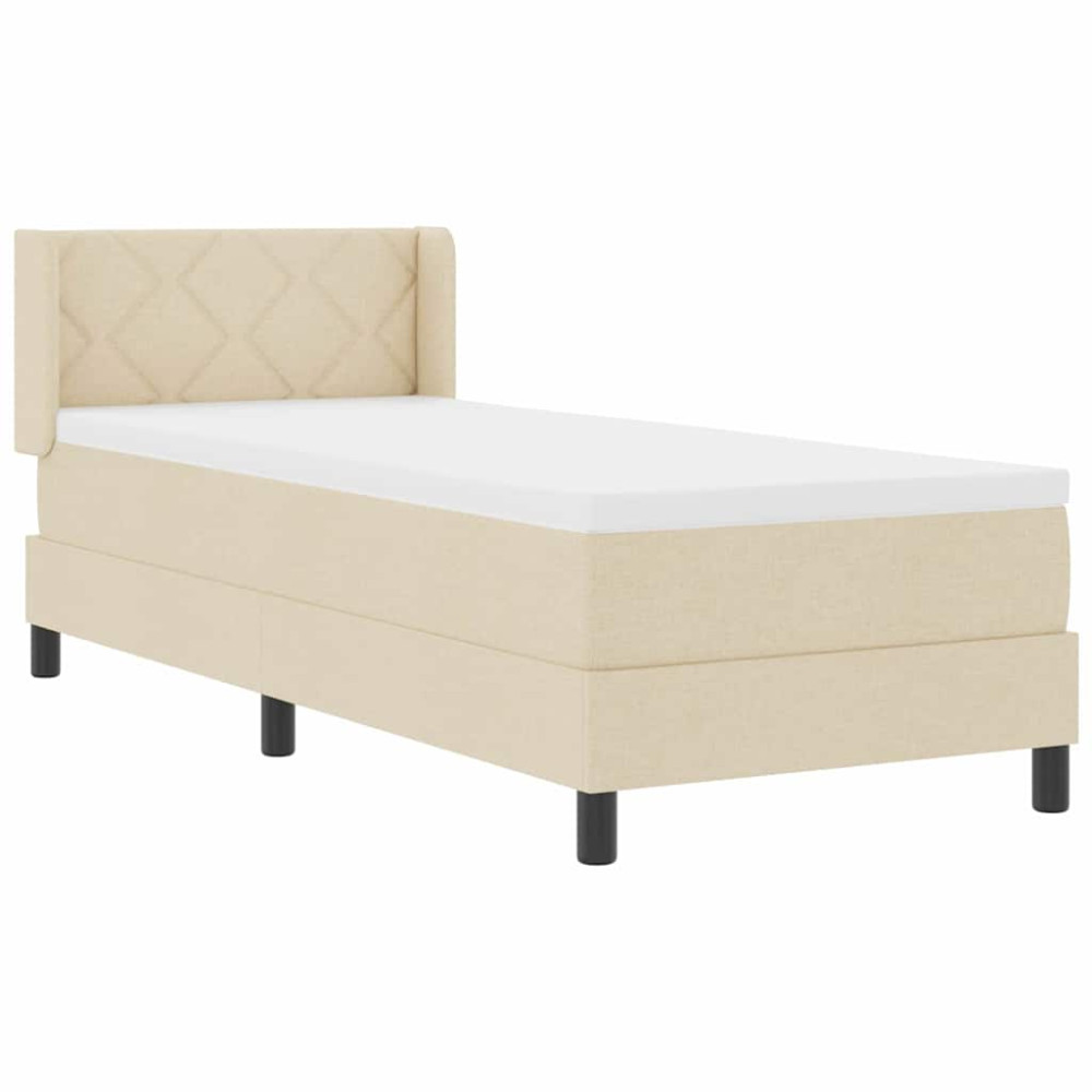 Produktbild för Bäddfjäder med huvudgavel Kräm 200 x 80 cm tyg