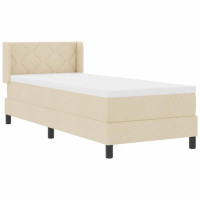 Produktbild för Bäddfjäder med huvudgavel Kräm 200 x 80 cm tyg