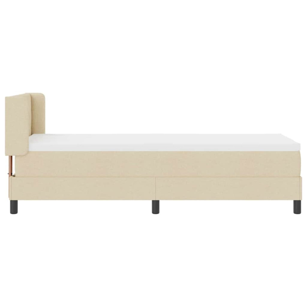Produktbild för Bäddfjäder med huvudgavel Kräm 200 x 80 cm tyg