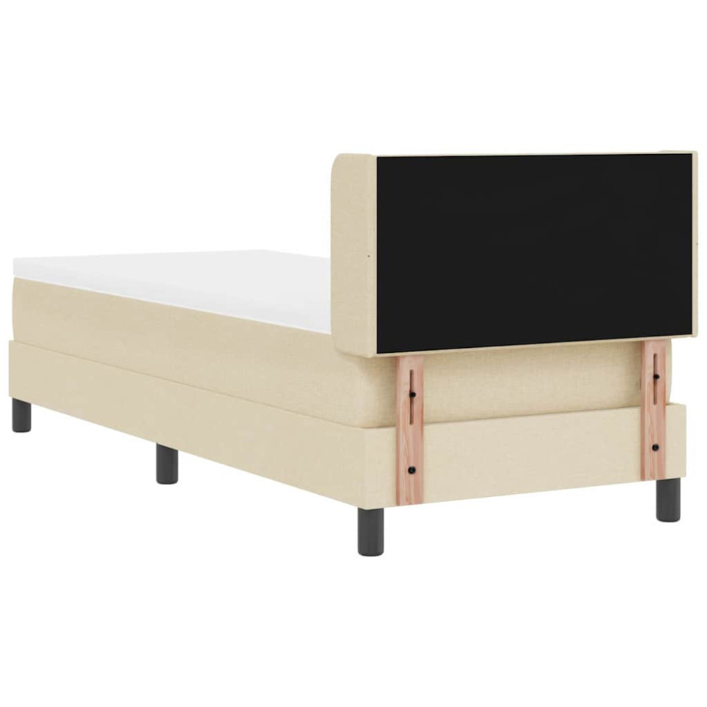 Produktbild för Bäddfjäder med huvudgavel Kräm 200 x 80 cm tyg