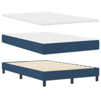 Produktbild för Bäddfjäder med madrass med led Blå 120 x 190 cm tyg