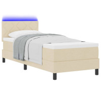 Produktbild för Bäddfjäder med LED-ljusslingor Kräm 80 x 200 cm tyg