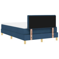 Produktbild för LED Box Säng med LED-ljusslingor Blå 120 x 190 cm tyg