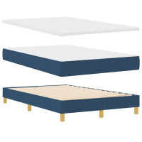 Produktbild för LED Box Säng med LED-ljusslingor Blå 120 x 190 cm tyg