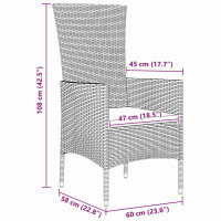 Produktbild för Trädgårdsmöbelset med kudde 3 pcs Beige konstrotting