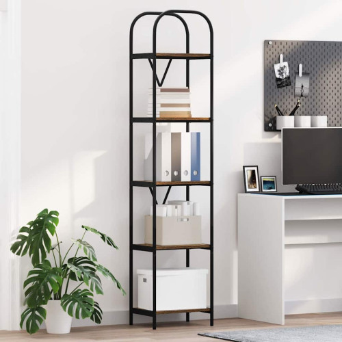 vidaXL Hyllsystem Rökt ek 40 x 30 x 183 cm Konstruerat trä