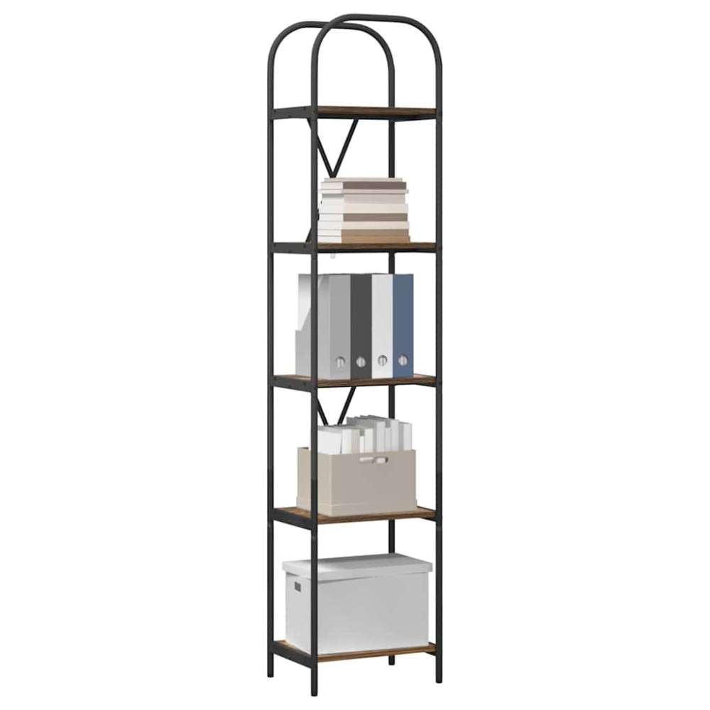 Produktbild för Hyllsystem Rökt ek 40 x 30 x 183 cm Konstruerat trä
