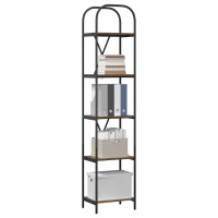 Produktbild för Hyllsystem Rökt ek 40 x 30 x 183 cm Konstruerat trä