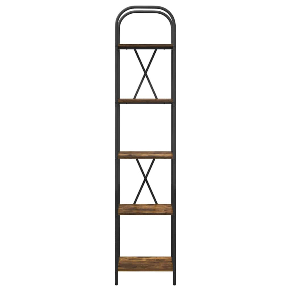 Produktbild för Hyllsystem Rökt ek 40 x 30 x 183 cm Konstruerat trä