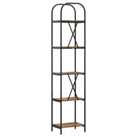 Produktbild för Hyllsystem Rökt ek 40 x 30 x 183 cm Konstruerat trä