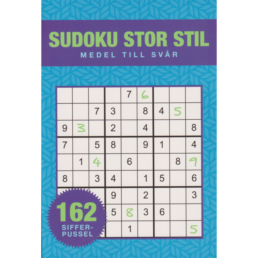 Produktbild för Sudoku Stor stil : Medel till svår (bok, storpocket)