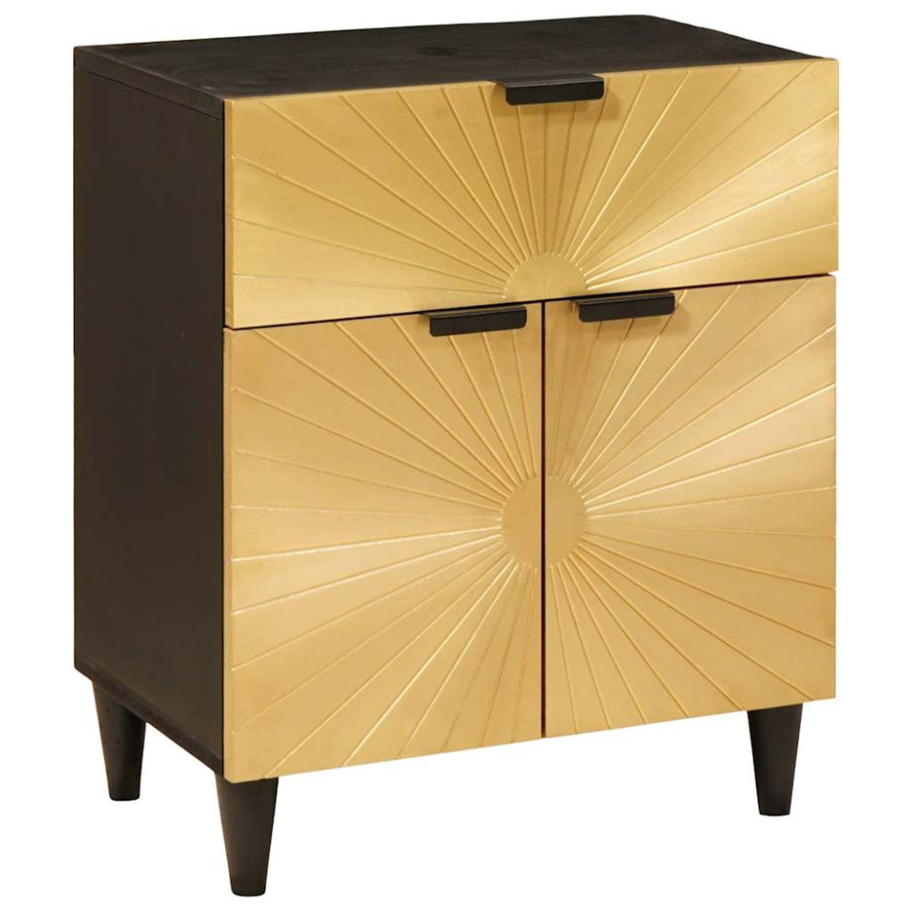 Produktbild för Sängbord Svart och Guld 50 x 33 x 60 cm Konstruerat trä