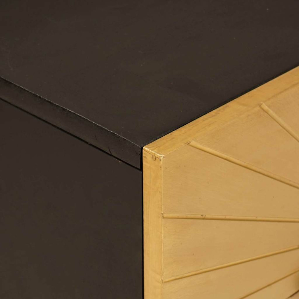 Produktbild för Sängbord Svart och Guld 50 x 33 x 60 cm Konstruerat trä