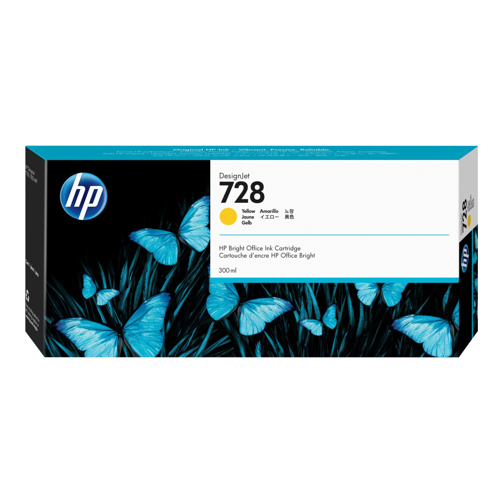 Produktbild för HP 728 - gul - original - DesignJet - bläckpatron