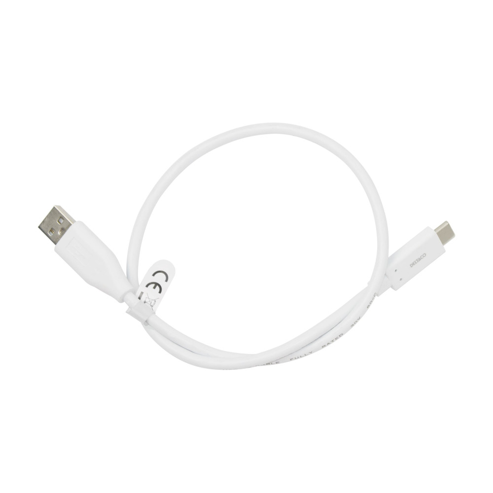 Produktbild för DELTACO USBC-1008M - USB typ C-kabel - USB-C till USB - 50 cm