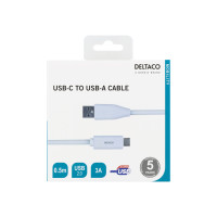 Produktbild för DELTACO USBC-1008M - USB typ C-kabel - USB-C till USB - 50 cm